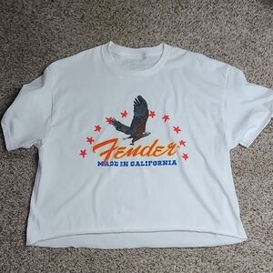 Fender White Tee with Eagle and Stars